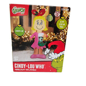 Grinch Cindy-Lou Who 5' Christmas Inflatable Yard Decoration Lights Up Holiday